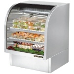 True TCGG-36-S-HC-LD - Curved Glass Deli Case, 36-1/4